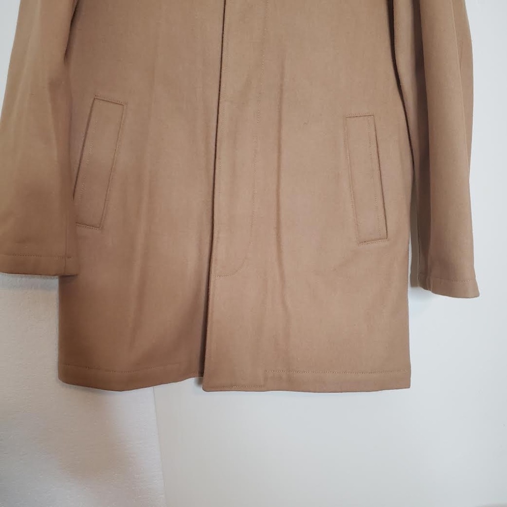 GAP Men's Mid-Length Wool Blend Tan Trench Coat - Picture 3 of 10